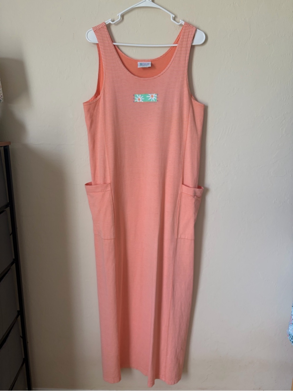 fresh produce Coral Stripe Sleeveless Maxi Dress with Pockets